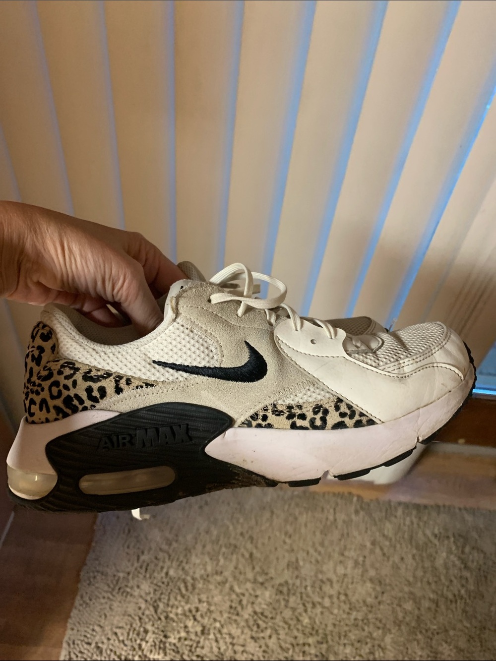 Nike Air Max Women's Sneakers White with Leopard Print and Black Accents - Picture 5 of 11